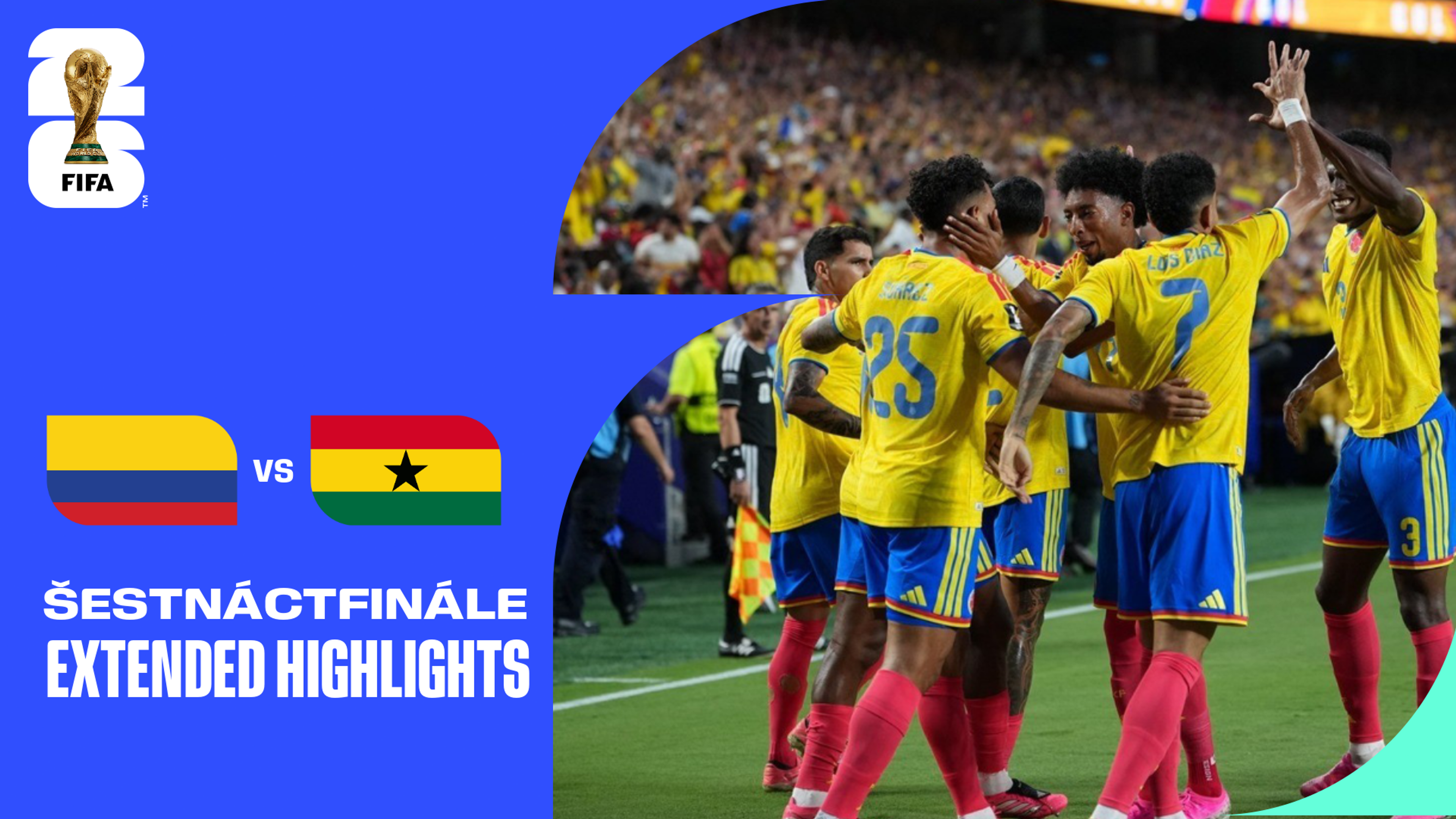 Kolumbie - Ghana | Šestnáctifinále | Prodloužený sestřih | 4. 7. 2026