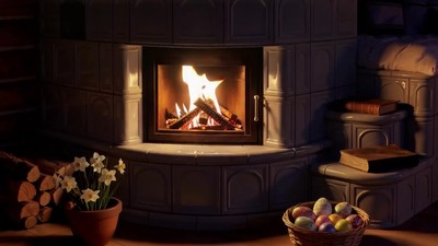 Tradiční chalupa krb