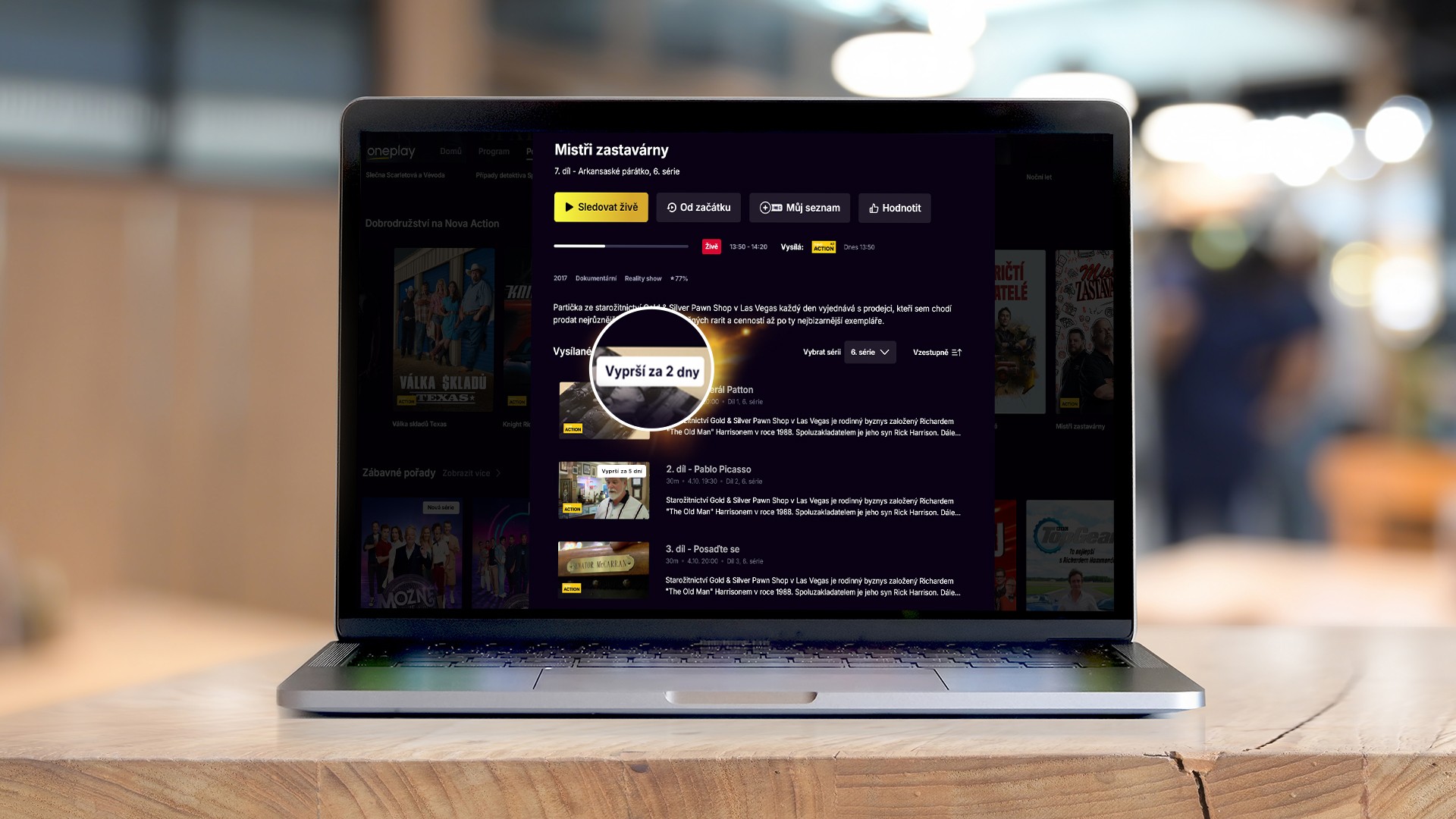 Filtry v mém seznamu Oneplay