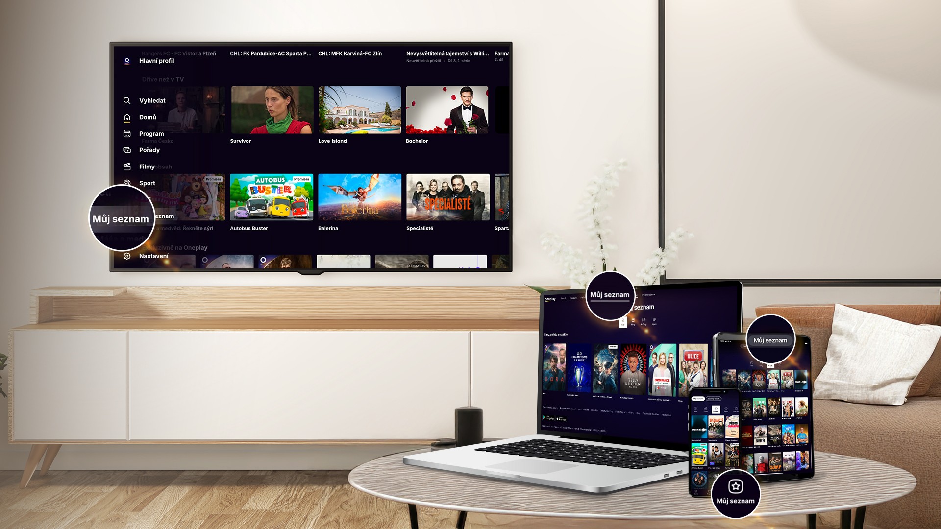 Funkce můj seznam na Oneplay