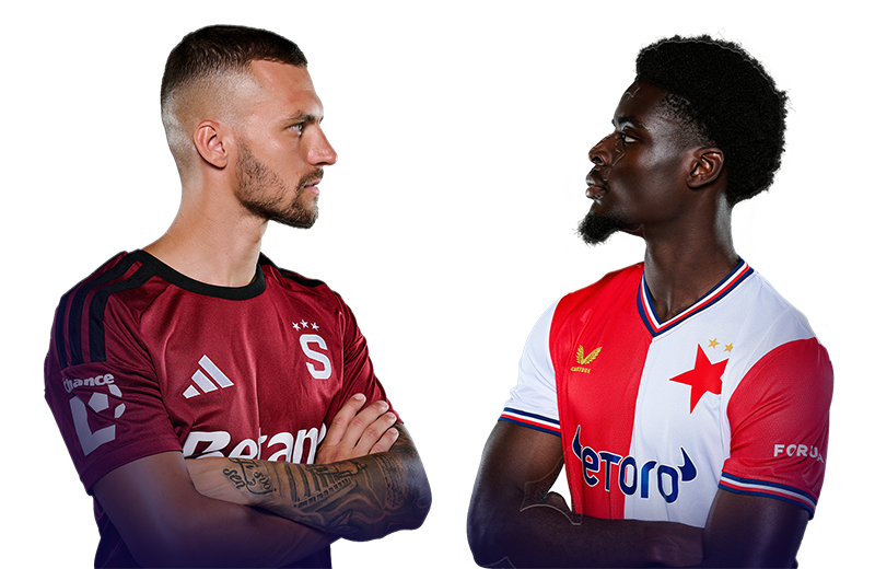 Fotbalisté Sparty Praha a Slavie Praha před derby